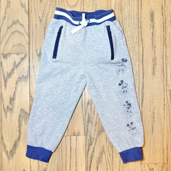 Disney’s Mickey Mouse Toddler Gray and Navy Jogger Pants with Zip Pockets Size 3 - Picture 1 of 8